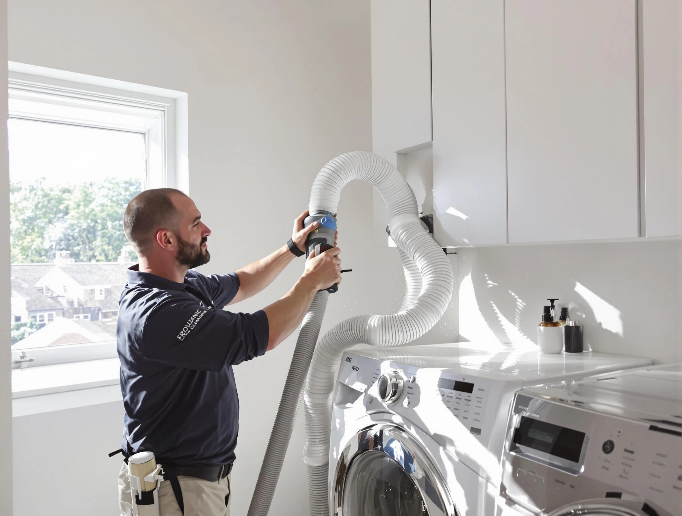 Certified Alabaster Dryer Vent Cleaning technician performing dryer vent cleaning in Alabaster