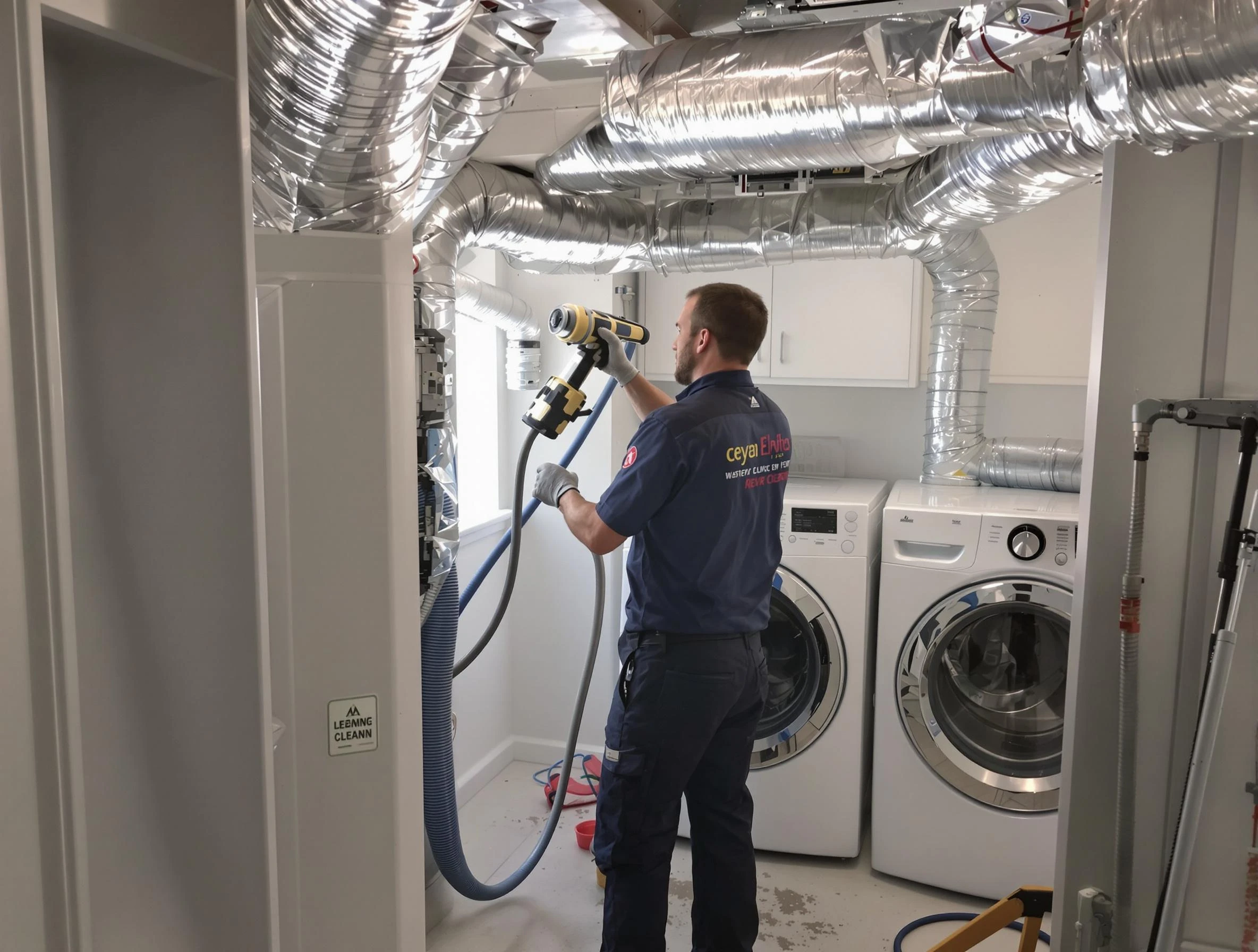 Alabaster Dryer Vent Cleaning specialist using advanced equipment for thorough duct cleaning in Alabaster