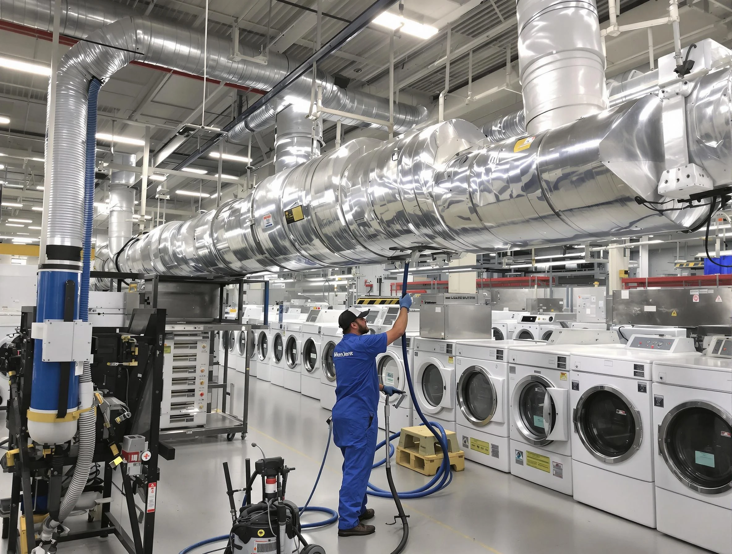 Alabaster Dryer Vent Cleaning team performing heavy-duty industrial dryer vent cleaning in Alabaster