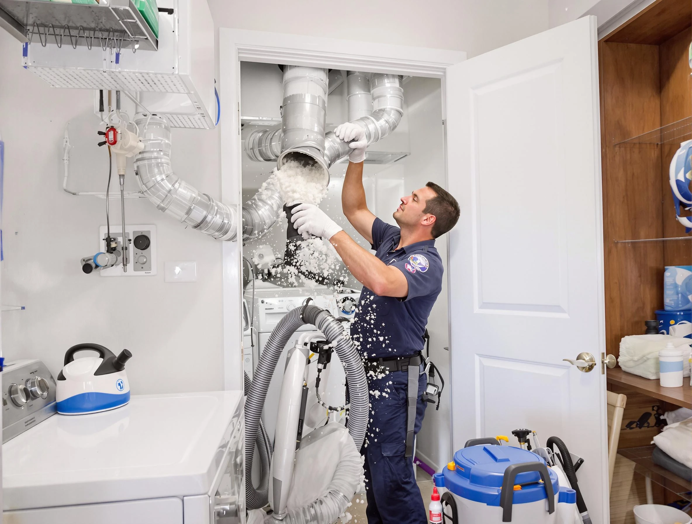 Alabaster Dryer Vent Cleaning technician delivering thorough residential dryer vent cleaning service in Alabaster